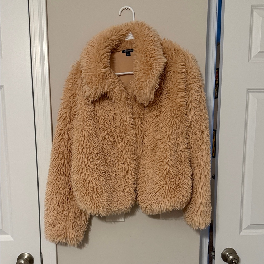 Wild Fable Beige Faux Fur Jacket